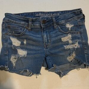 American Eagle Outfitters Ripped Denim Jean Shorts size 6